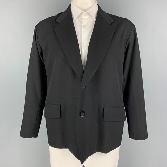THE PERMANENT EYE Size 44 Black Wool Single Breasted Sport...
